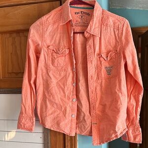 Epic Threads Vibrant Orange Button-Up Shirt